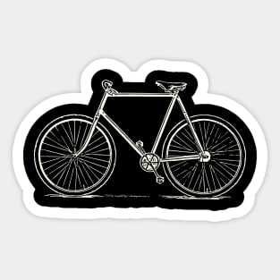 Minimalist Bike Line Art Illustration Sticker